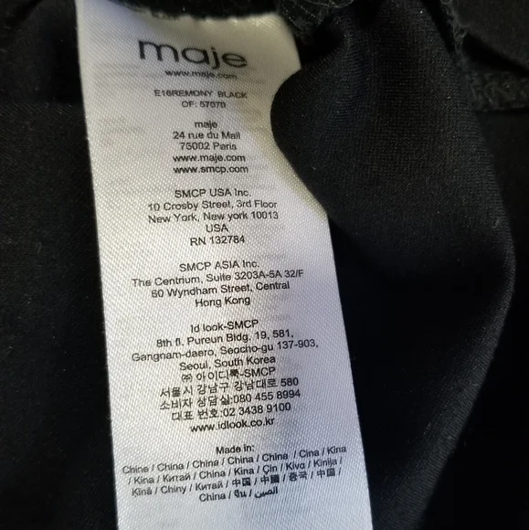 Maje Remony Black Tiered Mini Dress Size 3 - Picture 11 of 15